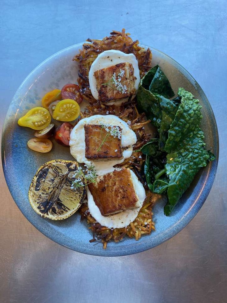 Smoked Local Sturgeon On Truffle Potato Pancakes - Kwaśne Jabłko - 594788
