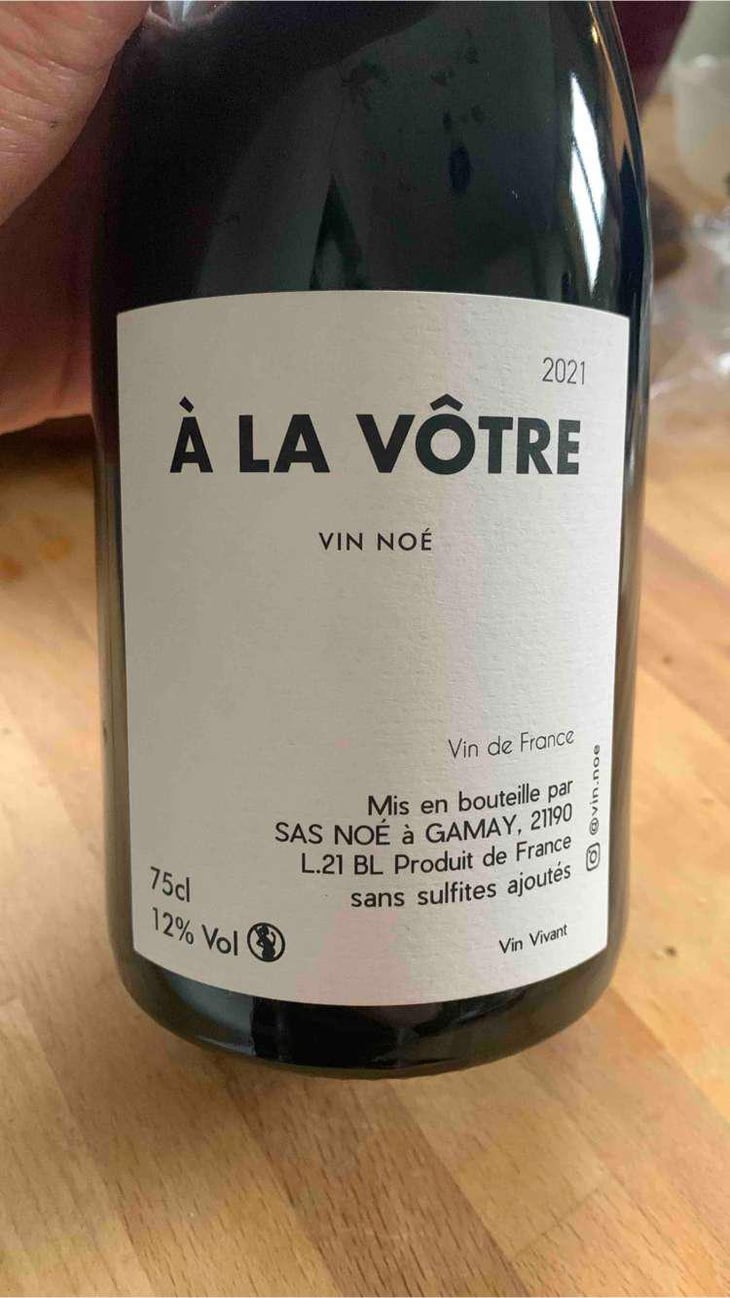 À La Vôtre - Vin Noé - Jonathan Purcell 