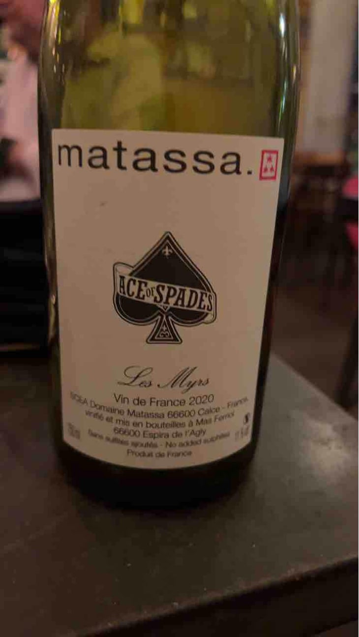 Ace Of Spades Les Myrs - Domaine Matassa - Tom Lubbe -2019