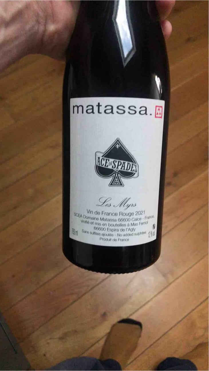 Ace Of Spades Les Myrs - Domaine Matassa - Tom Lubbe -2019
