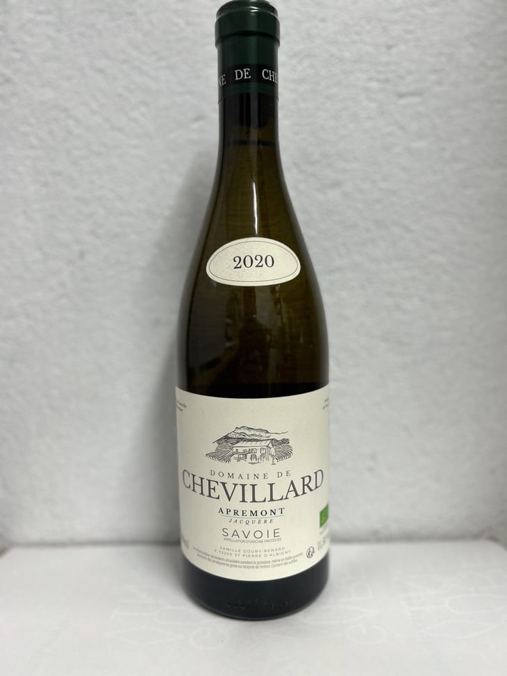 Apremont Jacquère - Domaine Chevillard - Matthieu Goury & Guillemette Renard -2020