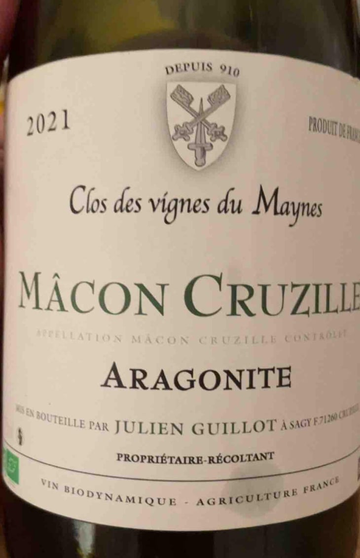 Aragonite - Clos des Vignes du Maynes - Julien Guillot 