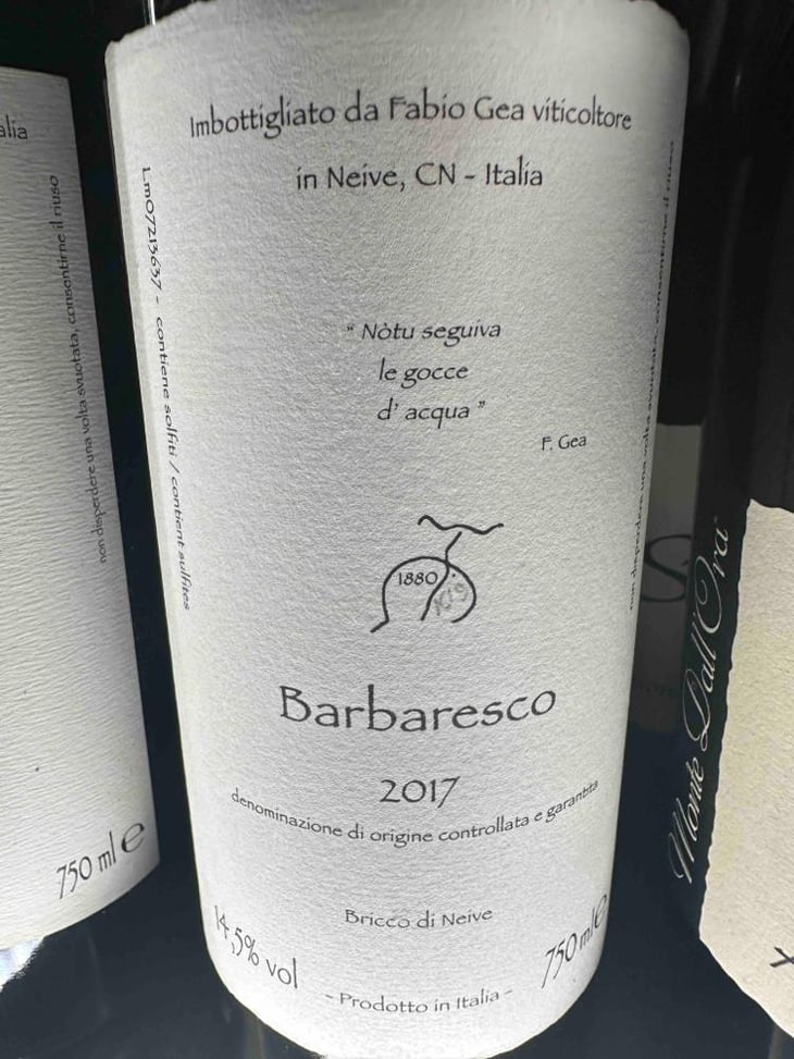 Barbaresco - Nòtu seguiva le gocce d'acqua - Azienda Agricola Fabio Gea - Fabio Gea 
