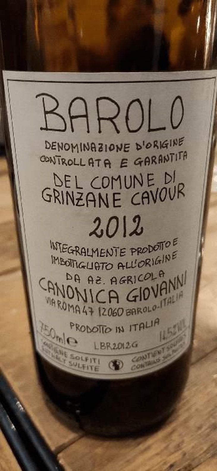 Barolo Del Comune Di Grinzane Cavour - Azienda Agricola Giovanni Canonica - Giovanni Canonica 