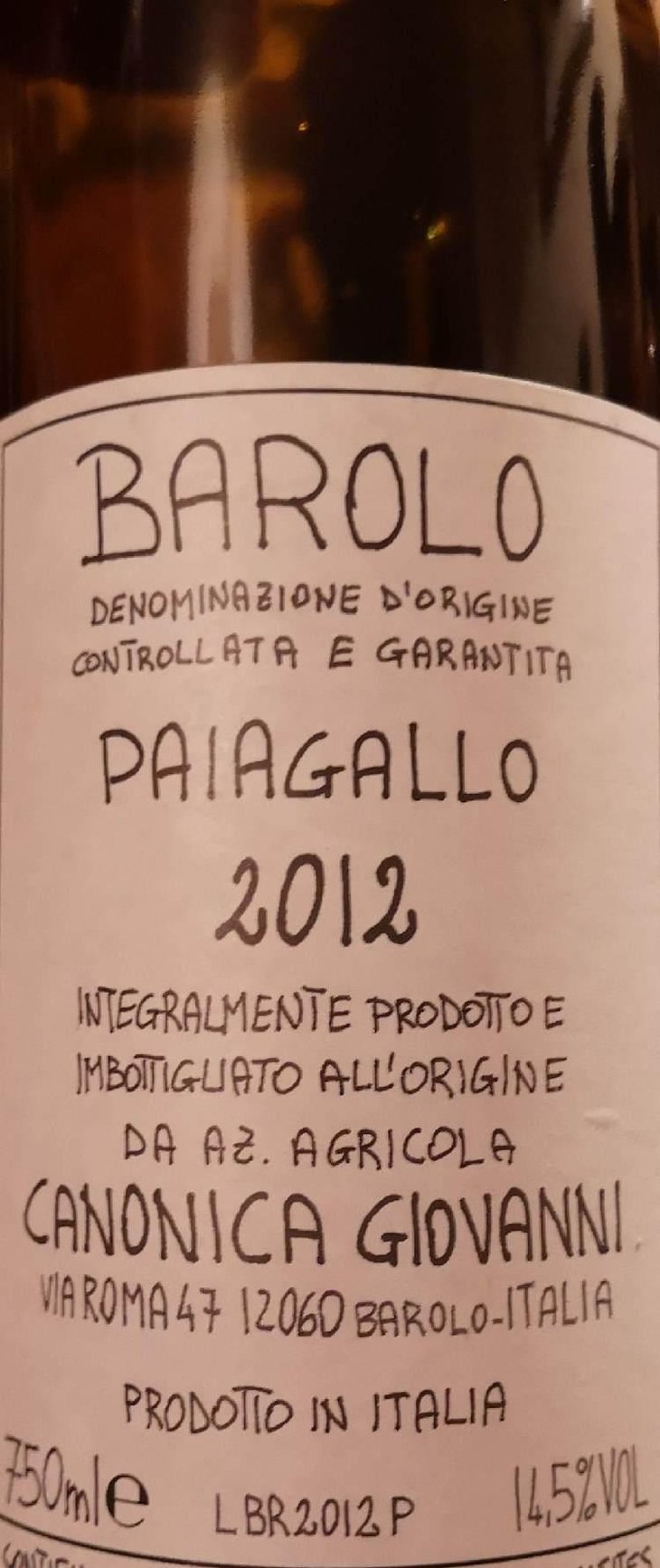 Barolo Paiagallo - Azienda Agricola Giovanni Canonica - Giovanni Canonica 