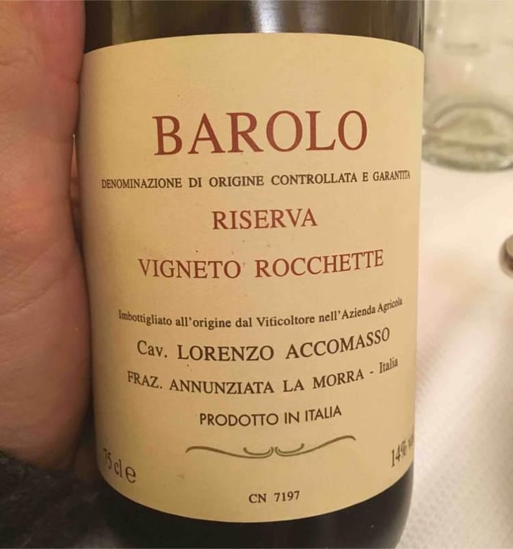 Barolo Riserva Vigneto Rocchette - Cavaliere Lorenzo Accomasso - Lorenzo Accomasso 