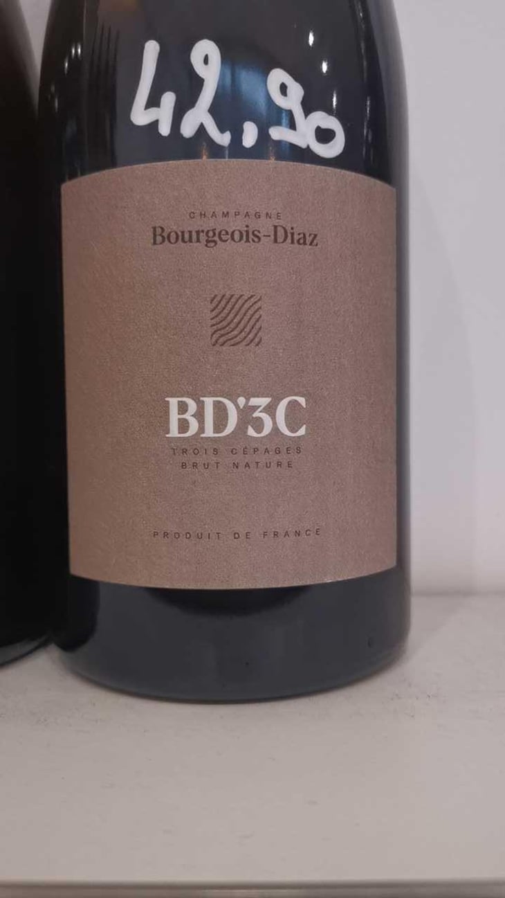 BD'3C - Brut Nature - Champagne Bourgeois-Diaz - Jérôme & Charlotte Bourgeois -2017