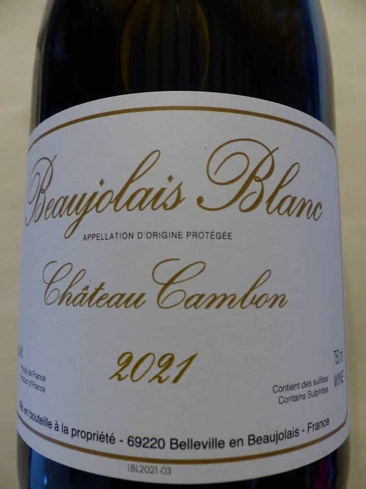Beaujolais Blanc - Château Cambon - Alexandre Iwasuila, Marie Lapierre & Jean-Claude Chanudet -2020
