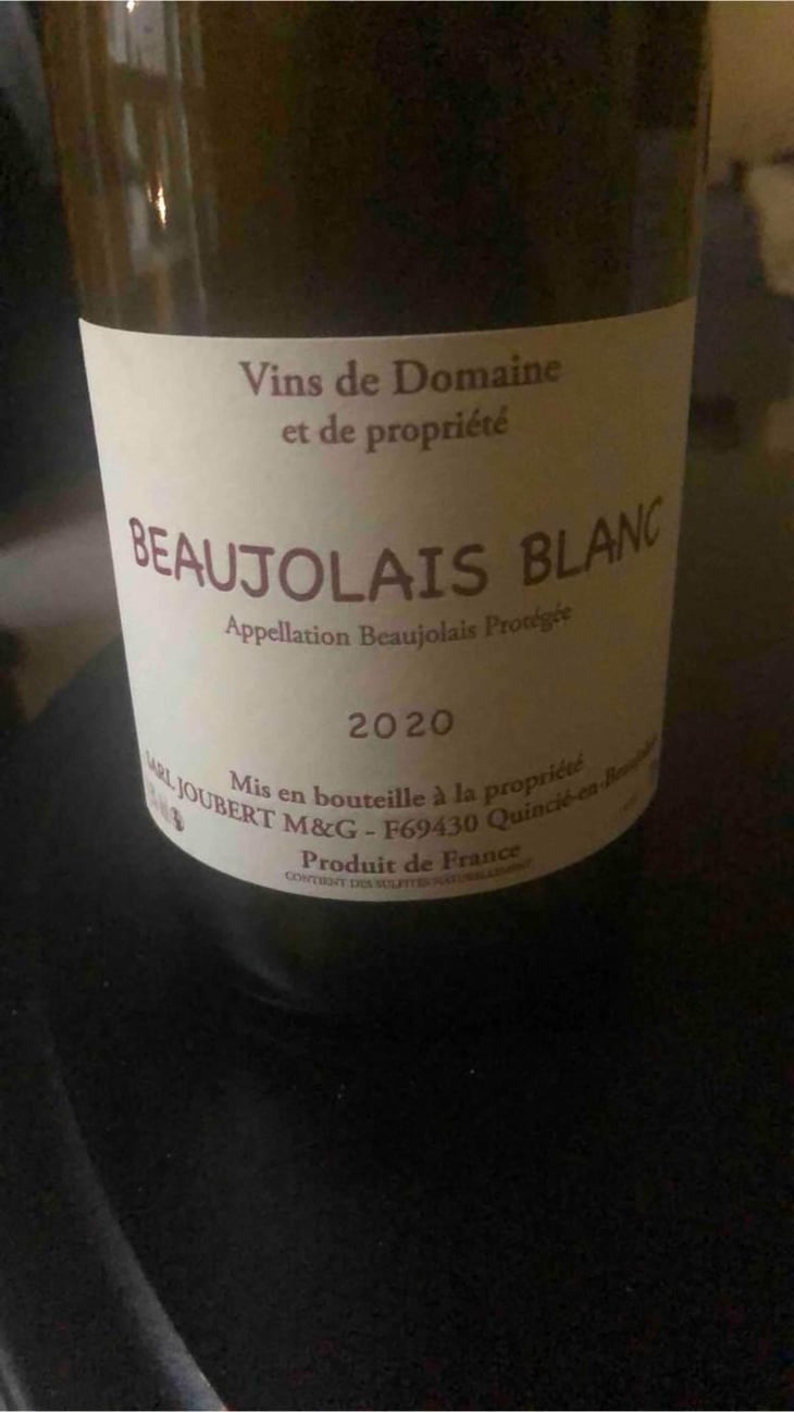 Beaujolais Blanc - Domaine Marcel Joubert - Carine Joubert 