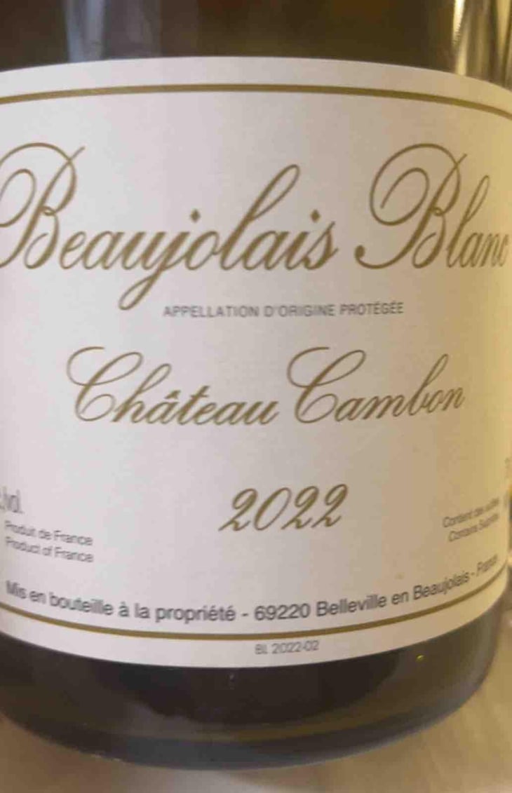 Beaujolais Blanc - Château Cambon - Alexandre Iwasuila, Marie Lapierre & Jean-Claude Chanudet -2020