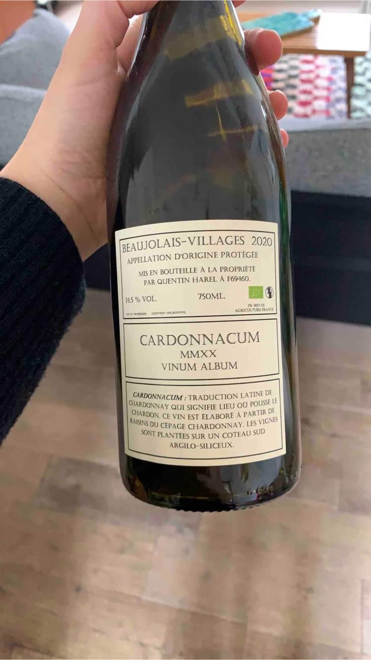 Beaujolais Villages Cardonnacum - Domaine des Buis Rond - Quentin Harel -2018