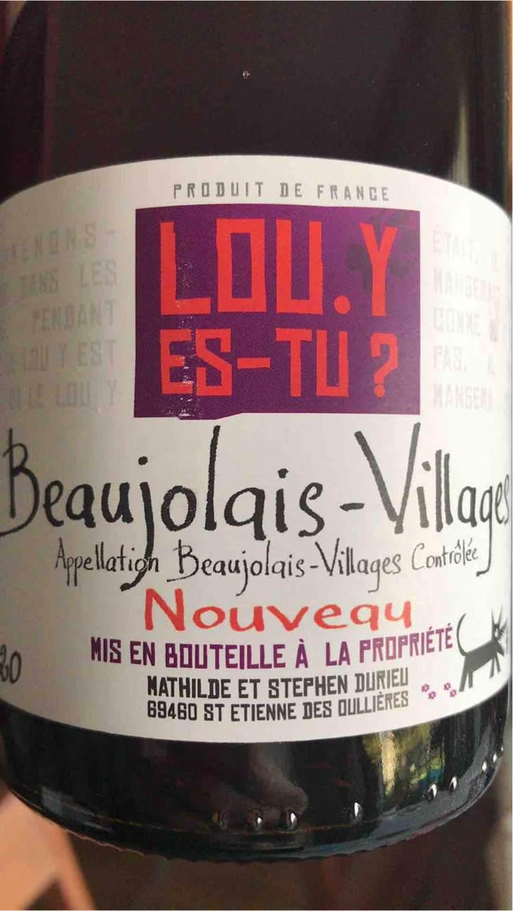 Beaujolais-Villages Nouveau - Lou. Y Es-Tu? - Mathilde & Stephen Durieu 