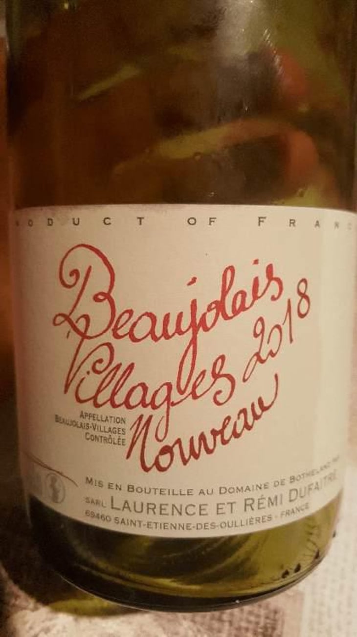 Beaujolais Villages Nouveau - Domaine de Botheland - Rémi Dufaitre & Laurence Liatard 