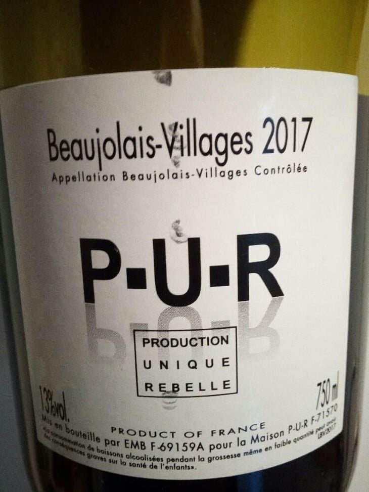 Beaujolais-Villages - P-U-R (Production Unique Rebelle) - Florian Looze 