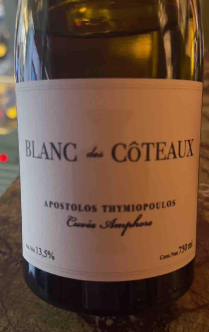 Blanc des Coteaux - Thymiopoulos Vineyards - Apostolos Thymiopoulos -2020