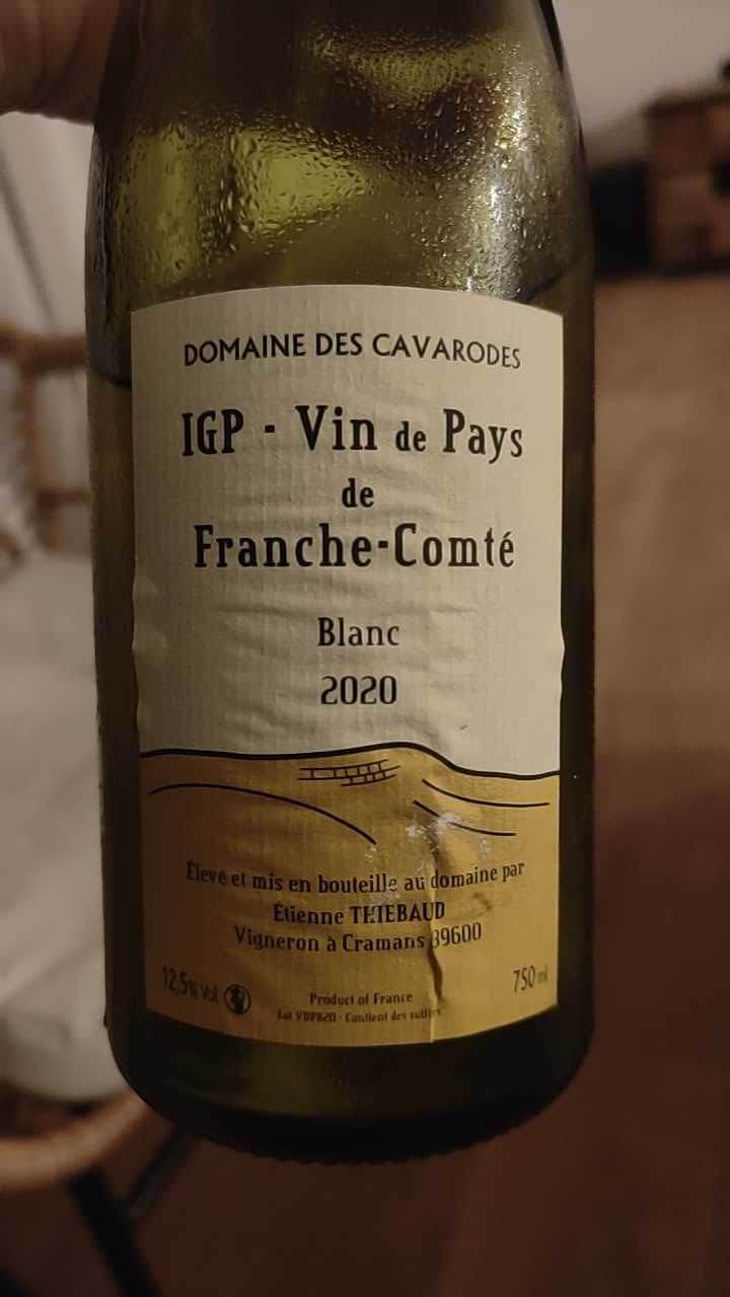 IGP Vin De Pays De Franche-Comte Blanc - Domaine des Cavarodes - Etienne Thiebaud 