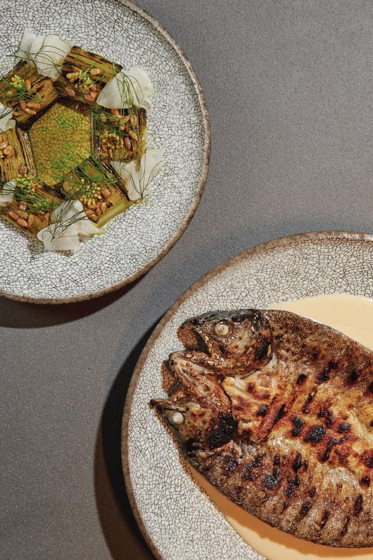Boneless Grilled Trout, Beurre Blanc Sauce With Baked Yeast - Alma Prague Restaurant - 711659