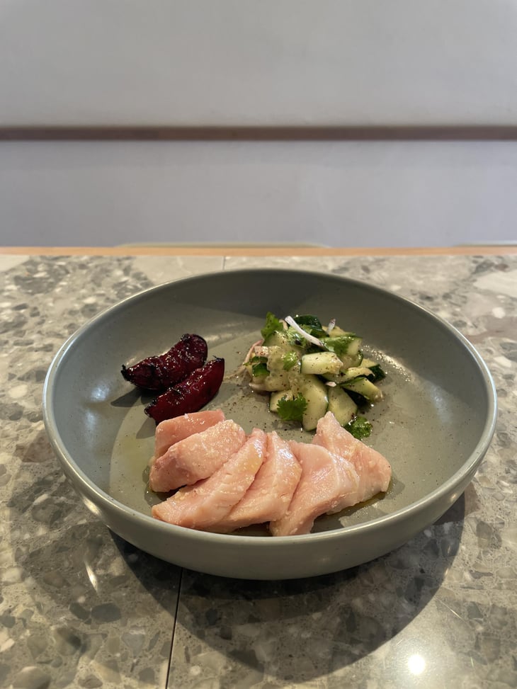 Bonito Del Norte, Red Plums, Cucumber, Cilantro And Sumac - ita Madrid - 794530