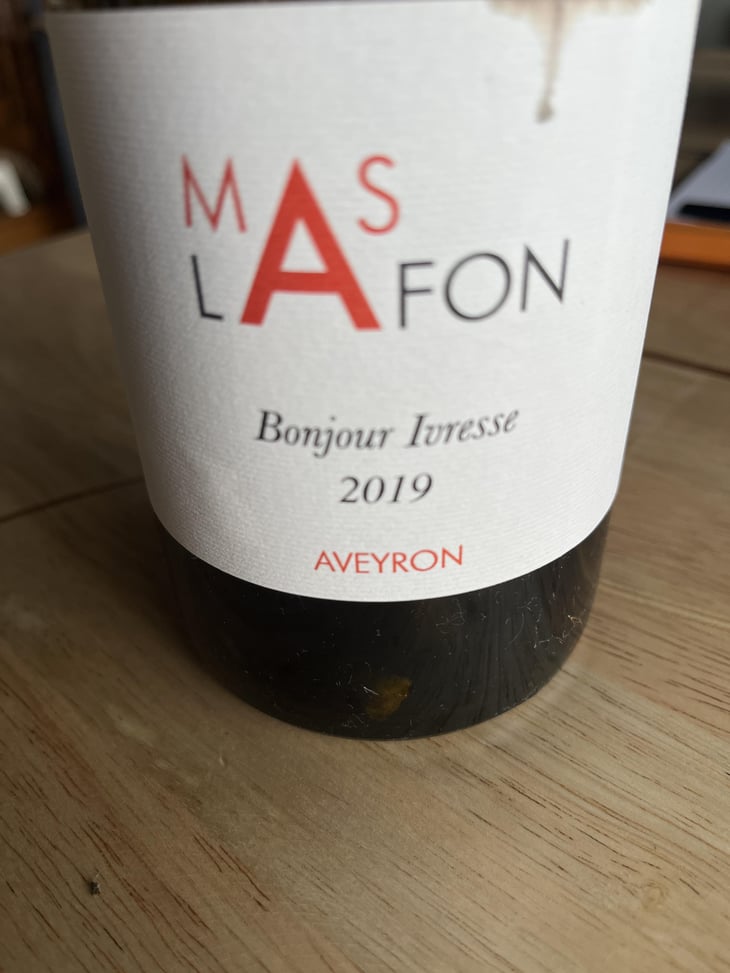 Bonjour ivresse - Domaine Lafond - Pascal et Jean-Baptiste Lafond -2019