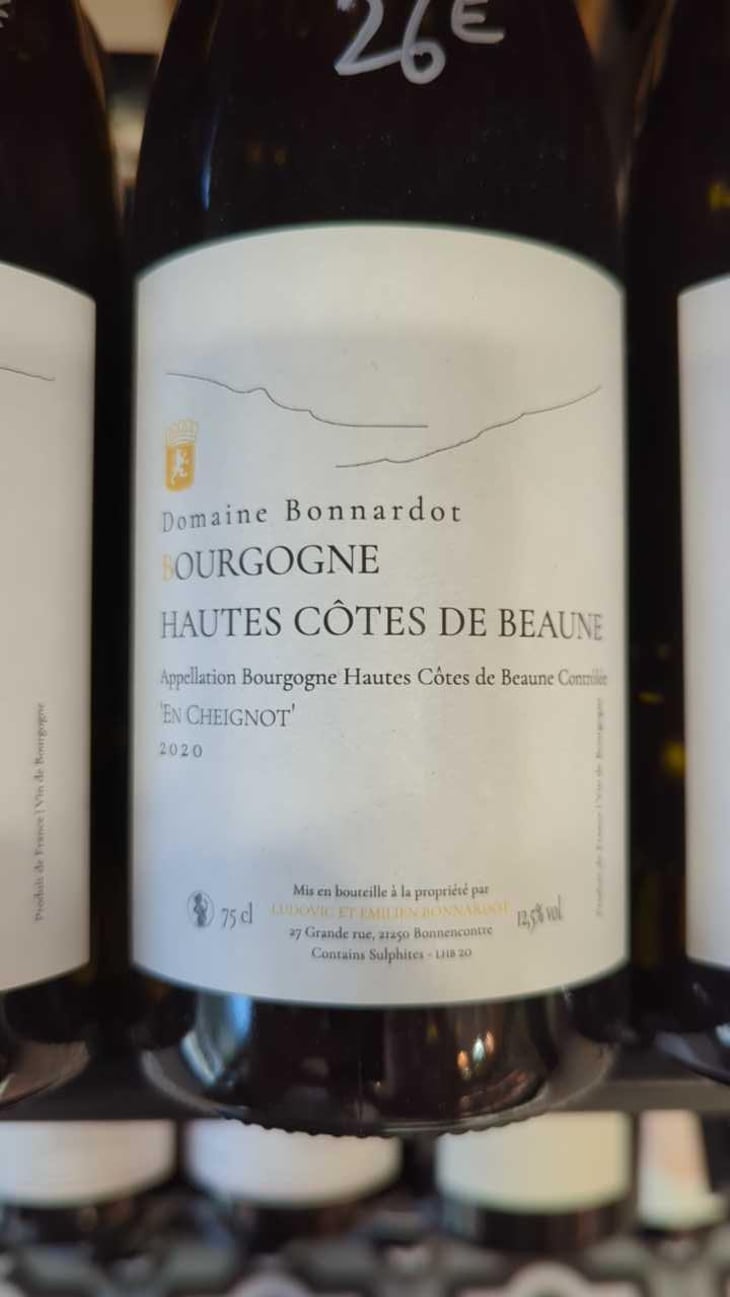Bourgogne Hautes Côtes de Beaune En Cheignot - Domaine Bonnardot - Antoine, Ludovic & Emilien Bonnardot -2021