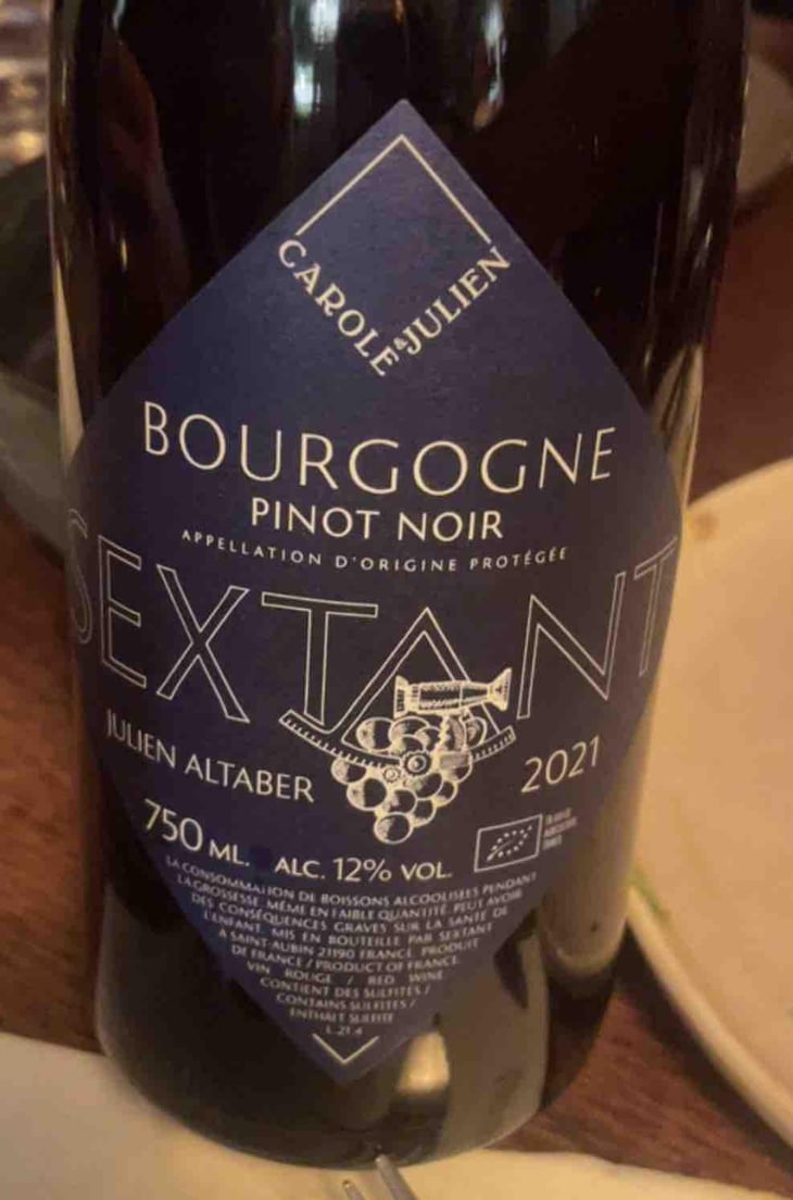 Bourgogne Pinot Noir - Sextant - Julien Altaber & Carole Schwab -2021