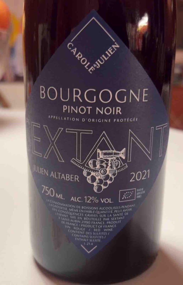 Bourgogne Pinot Noir - Sextant - Julien Altaber & Carole Schwab -2021