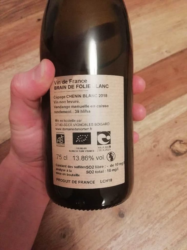 Brain de Folie Chenin - Domaine du Mortier - Fabien & Cyril Boisard 