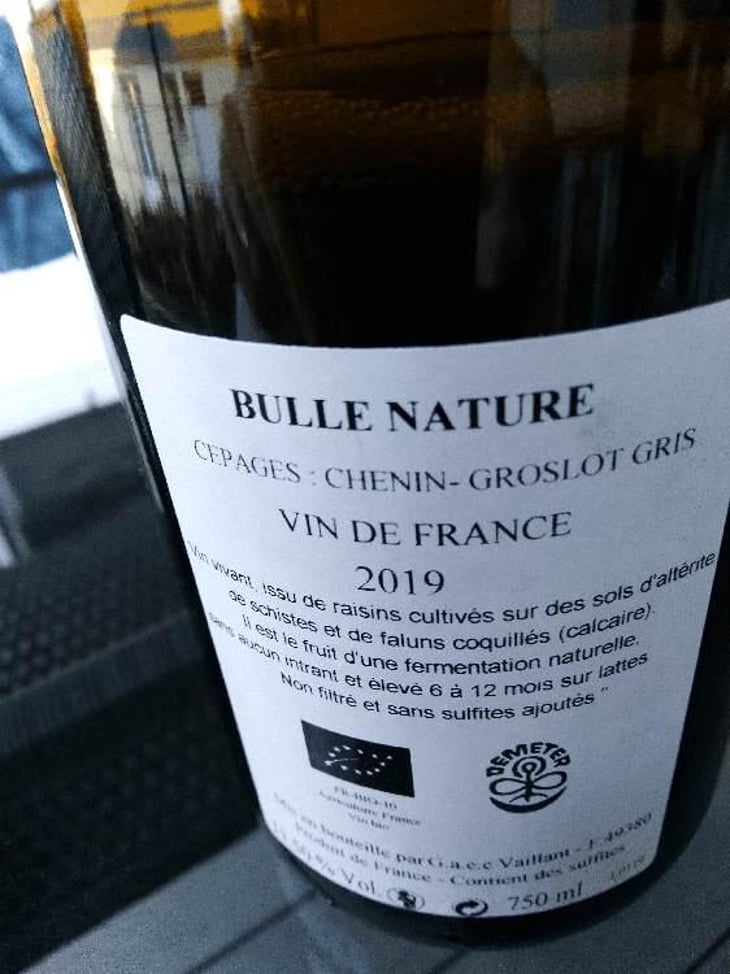 Bulle Nature Pet Nat blanc - Les Grandes Vignes - Laurence, Dominique & Jean-François Vaillant 