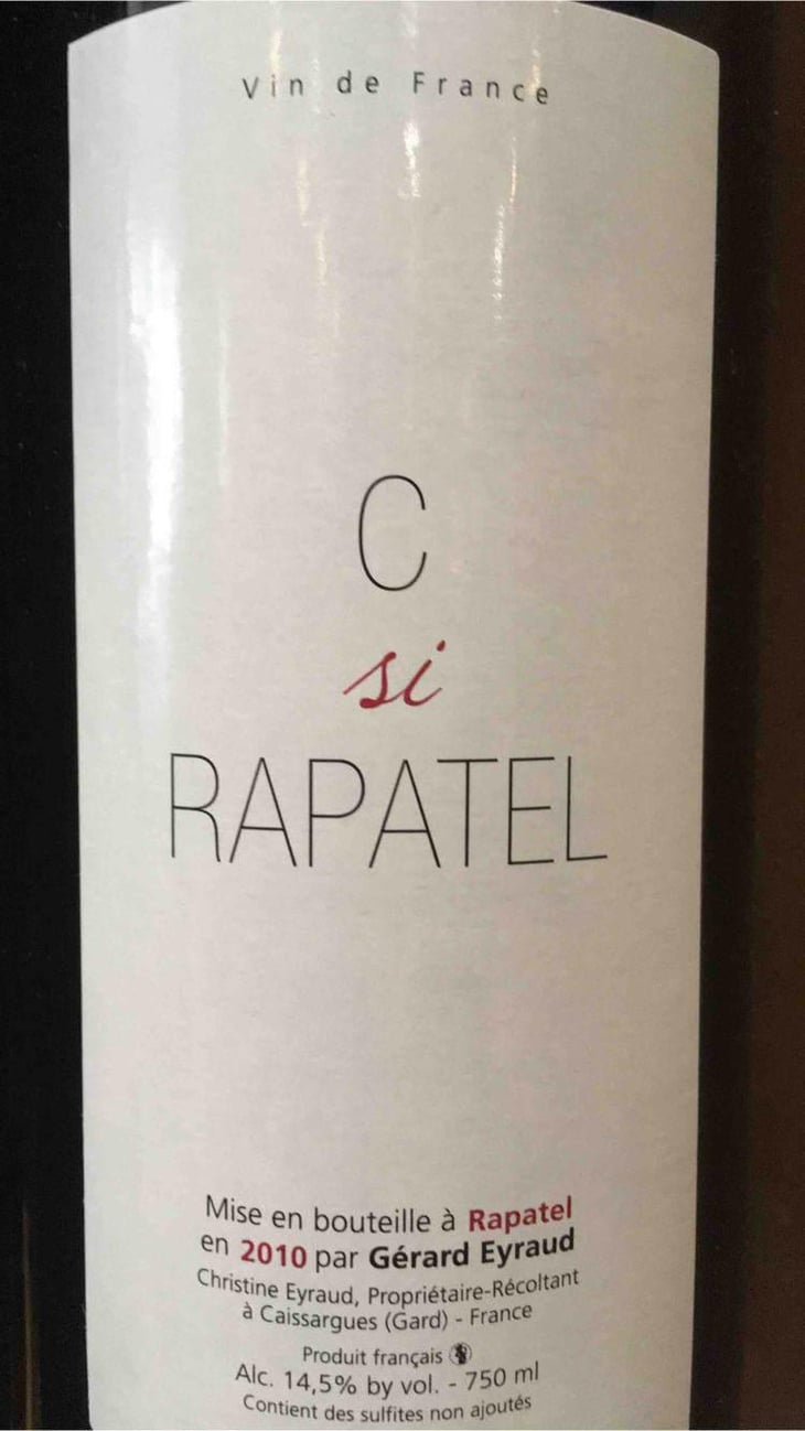 C Si Rapatel 2010 - Domaine de Rapatel - Gérard Eyraud -2010