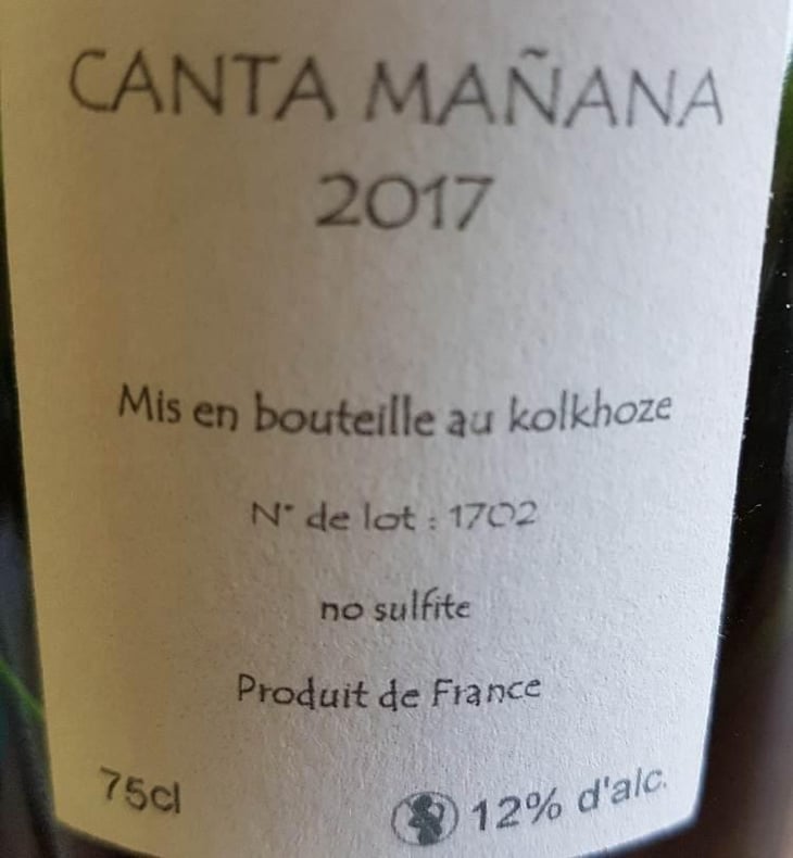 Canta Mañana - Les Vins du Cabanon - Alain Castex 