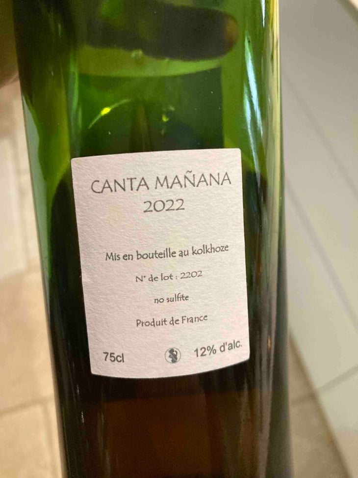 Canta Mañana - Les Vins du Cabanon - Alain Castex 