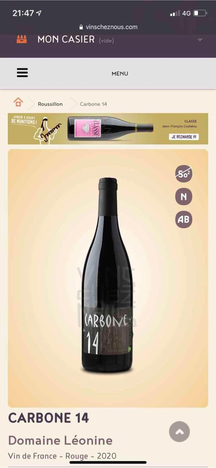 Carbone 14 - Domaine Léonine - Jordan Le Guyader 