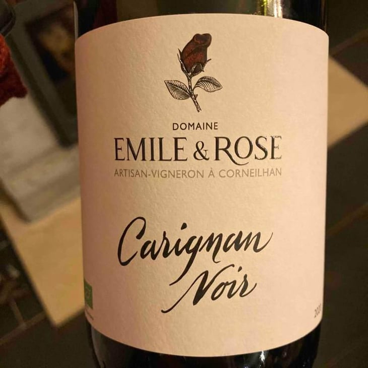 Carignan Noir - tardif - Emile & Rose (ex-Domaine des 1000 Roses) - Caroline & Marcel Gisclard 