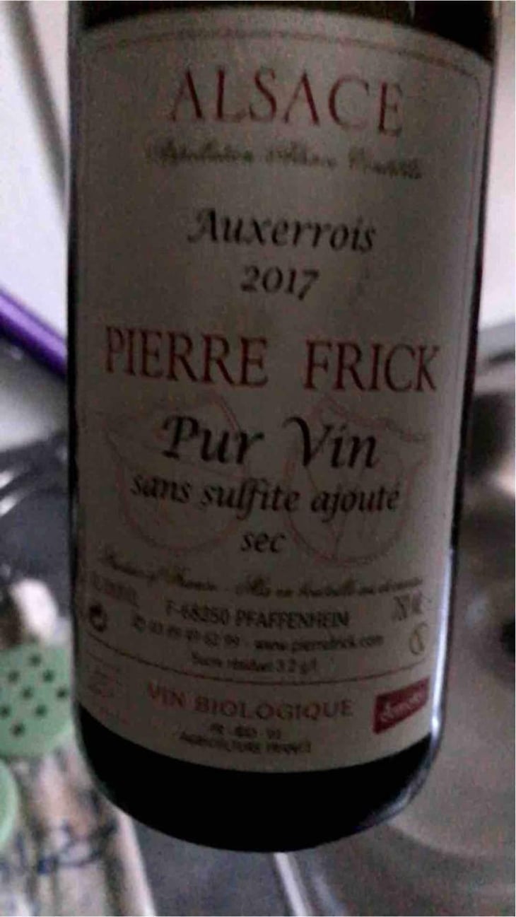 Carrière Auxerrois Sec - Domaine Pierre Frick - Jean-Pierre, Chantal et Thomas Frick 