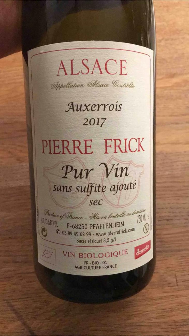 Carrière Auxerrois Sec - Domaine Pierre Frick - Jean-Pierre, Chantal et Thomas Frick 