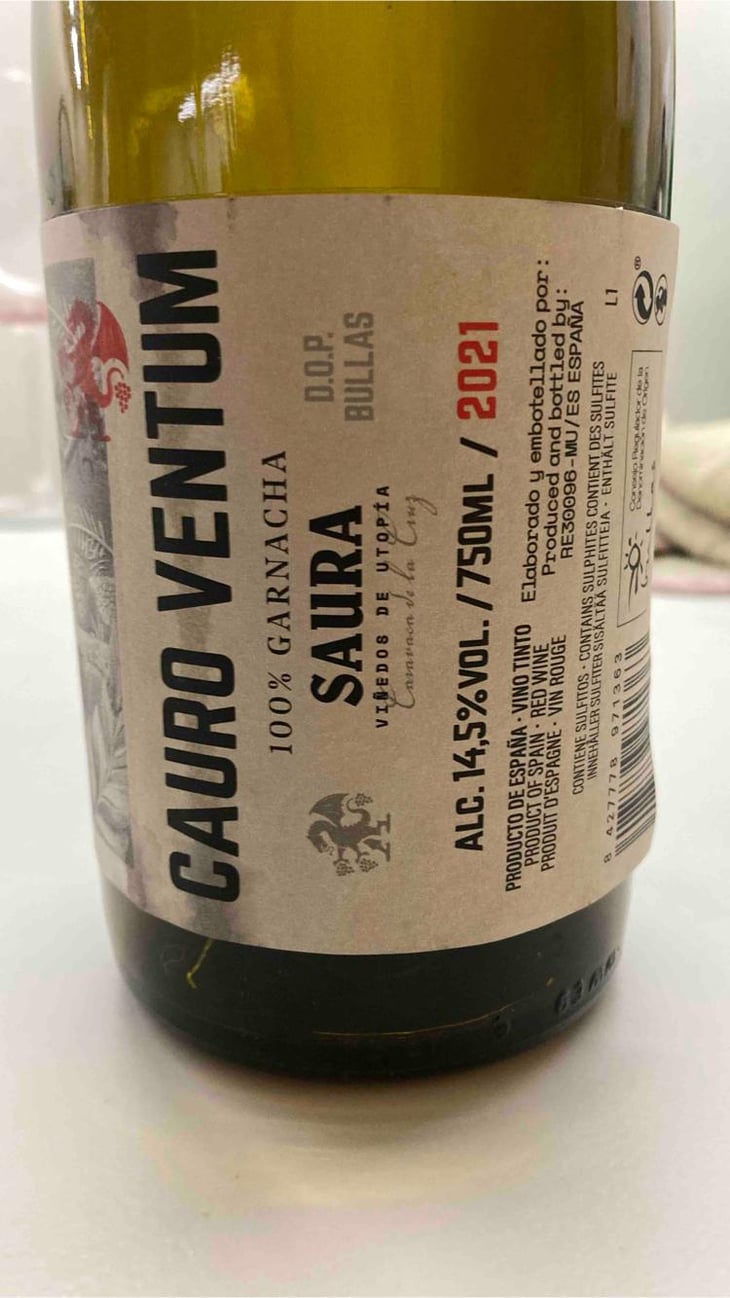 Cauro ventum - Bodegas Saura - Bodegas Saura -2021