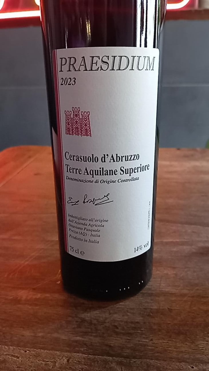Cerasuolo d’Abruzzo Superiore DOC - Praesidium - Enzo, Lucia, Antonia et Ottaviano Pasquale 
