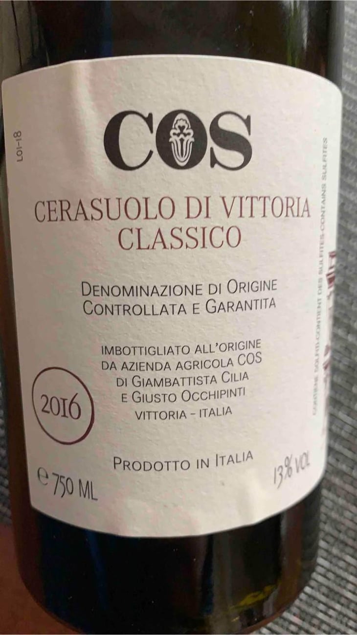 Cerasuolo di Vittoria Classico - COS - Giambattista Cilia, Cirino Strano & Giusto Occhipinti 