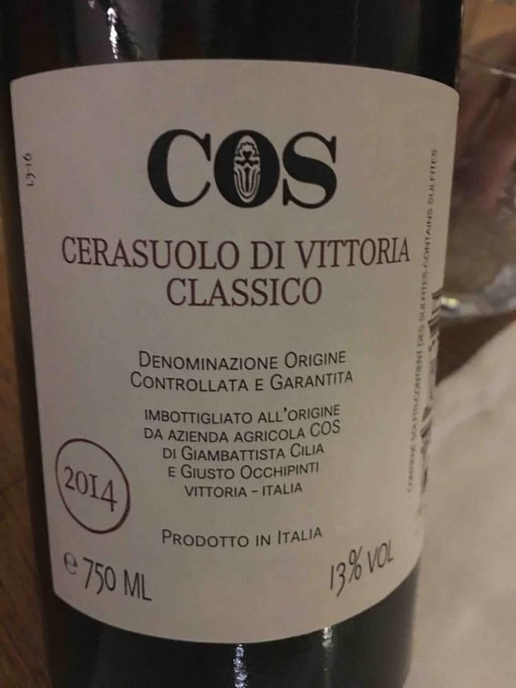 Cerasuolo di Vittoria Classico - COS - Giambattista Cilia, Cirino Strano & Giusto Occhipinti 