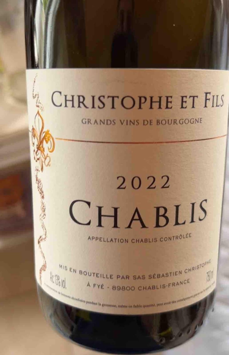 Chablis - Domaine Christophe et Fils - Sébastien Christophe -2022