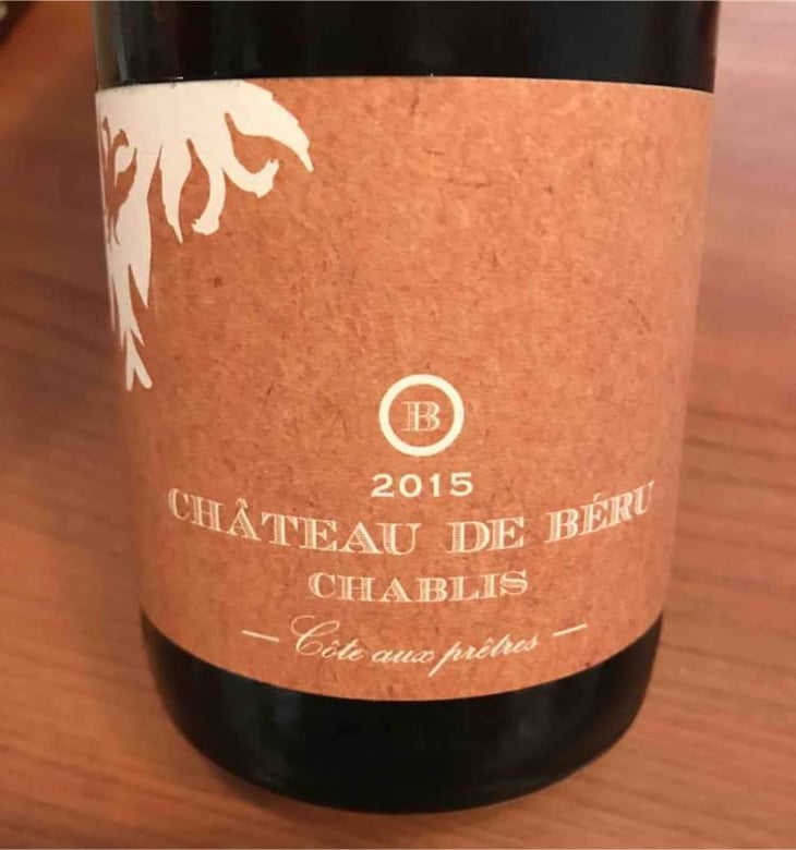 Chablis "Côte aux Prêtres" - Château de Béru - Athénaïs de Béru 
