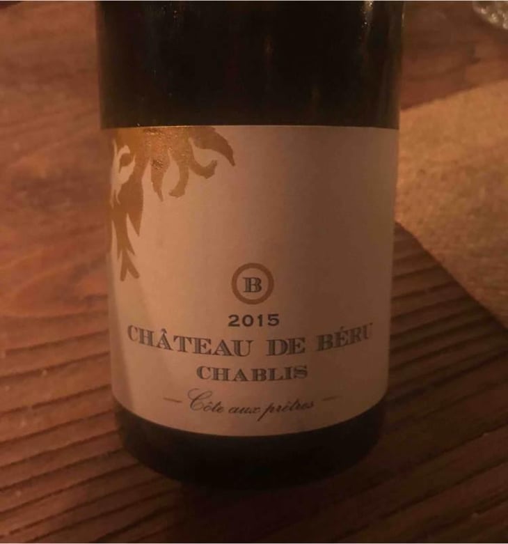Chablis "Côte aux Prêtres" - Château de Béru - Athénaïs de Béru 