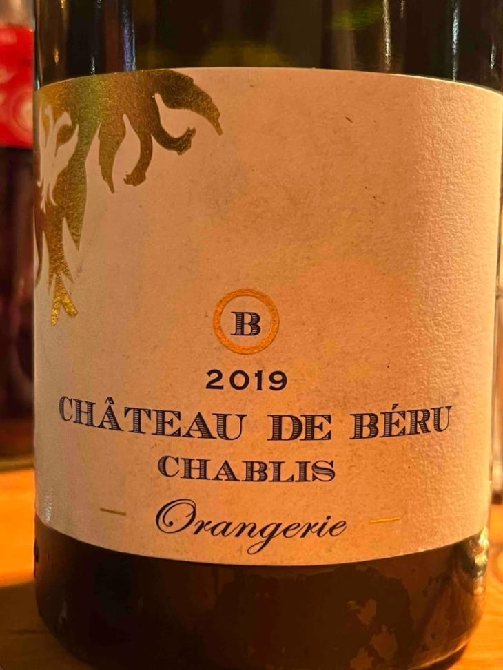 Chablis "Orangerie" (Sans soufre) - Château de Béru - Athénaïs de Béru 