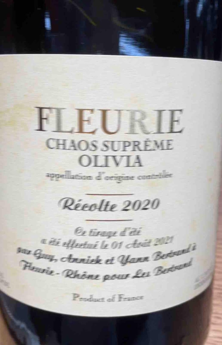 Chaos suprême Olivia - Les Bertrand - Guy, Annick & Yann Bertrand -2020