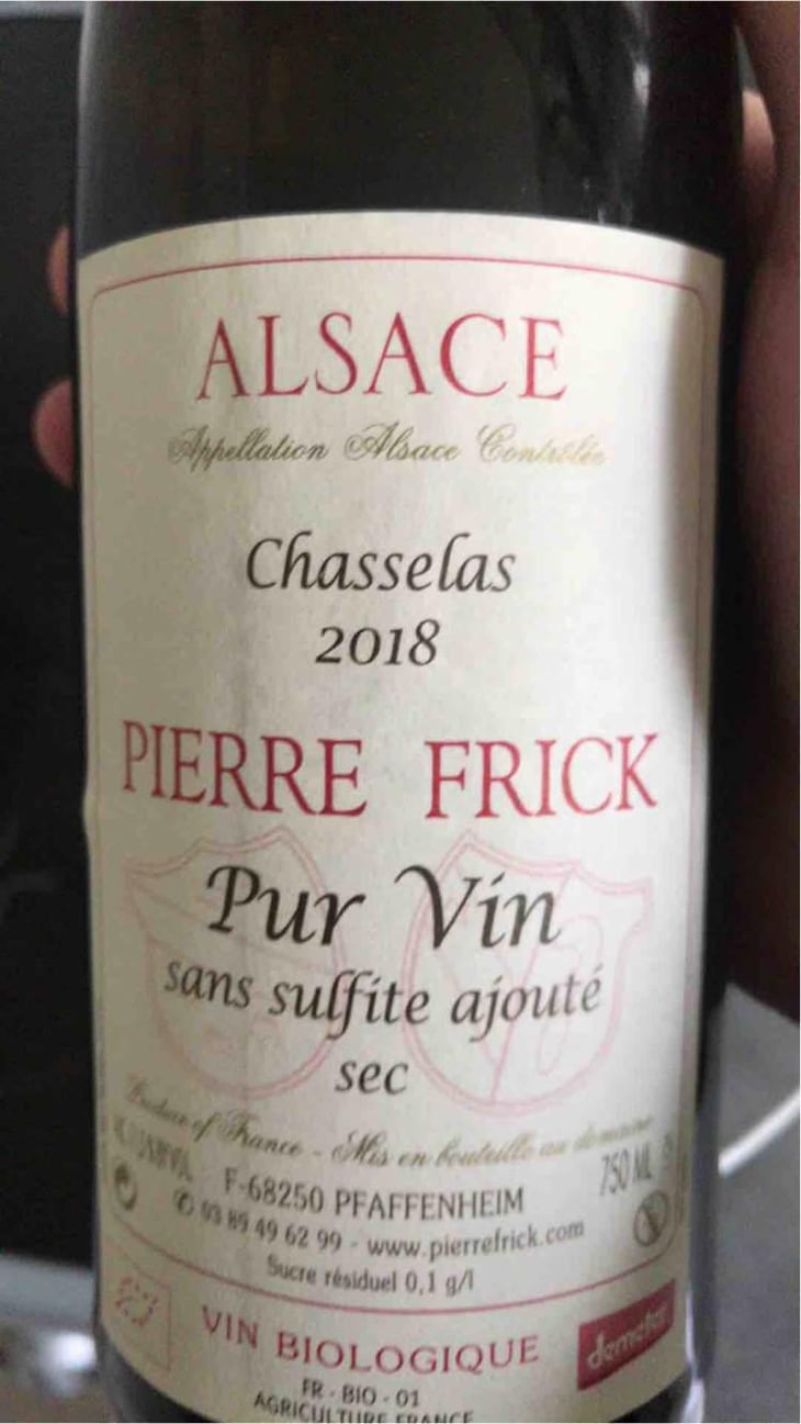 Chasselas - Domaine Pierre Frick - Jean-Pierre, Chantal et Thomas Frick 