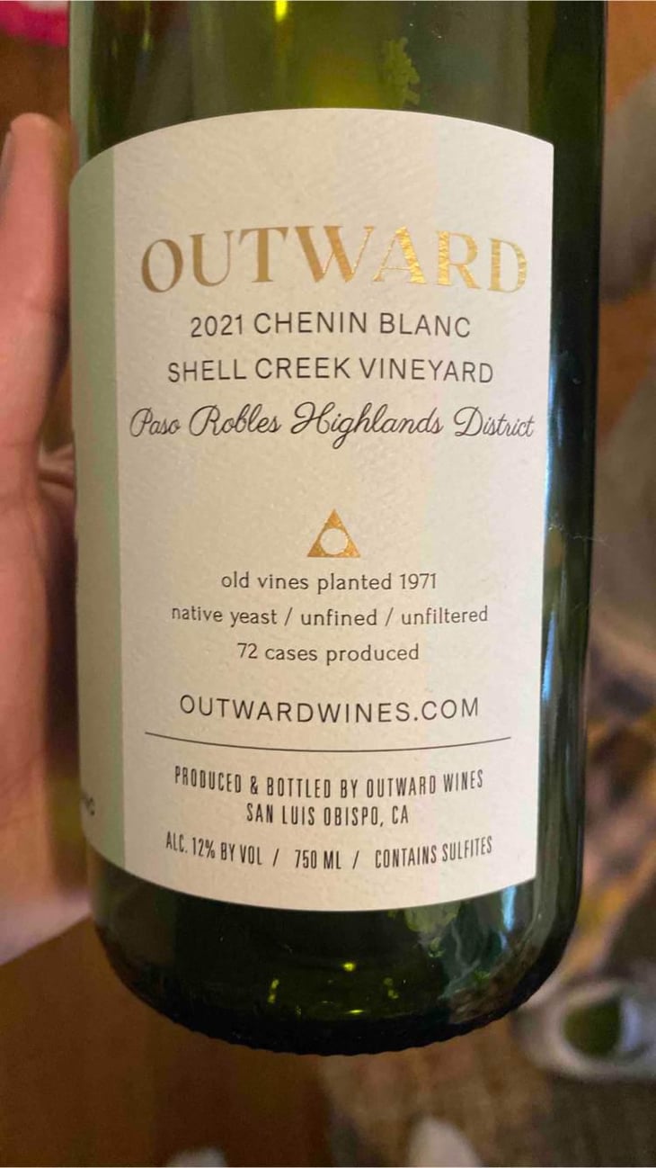 Shell Creek Vineyard Chenin Blanc - Outward Wines - Natalie Siddique & Ryan Pace 