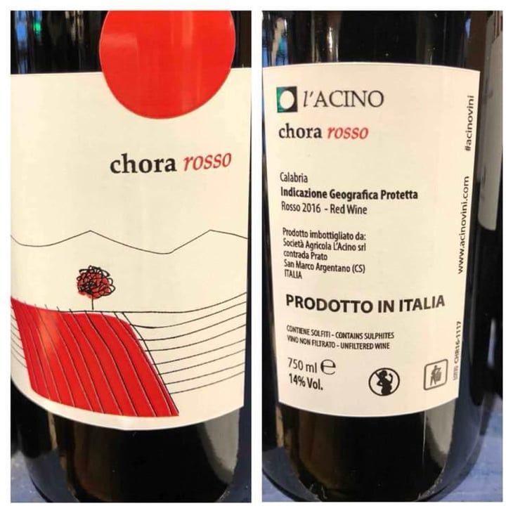 Chora Rosso - L'Acino - Dino Briglio Nigro 