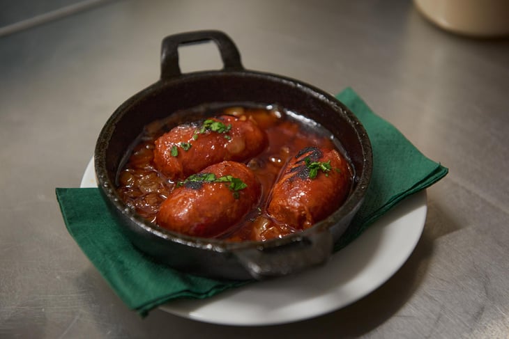 Chorizo In Cider With Caramelised Onions - La Peccadille - 605976