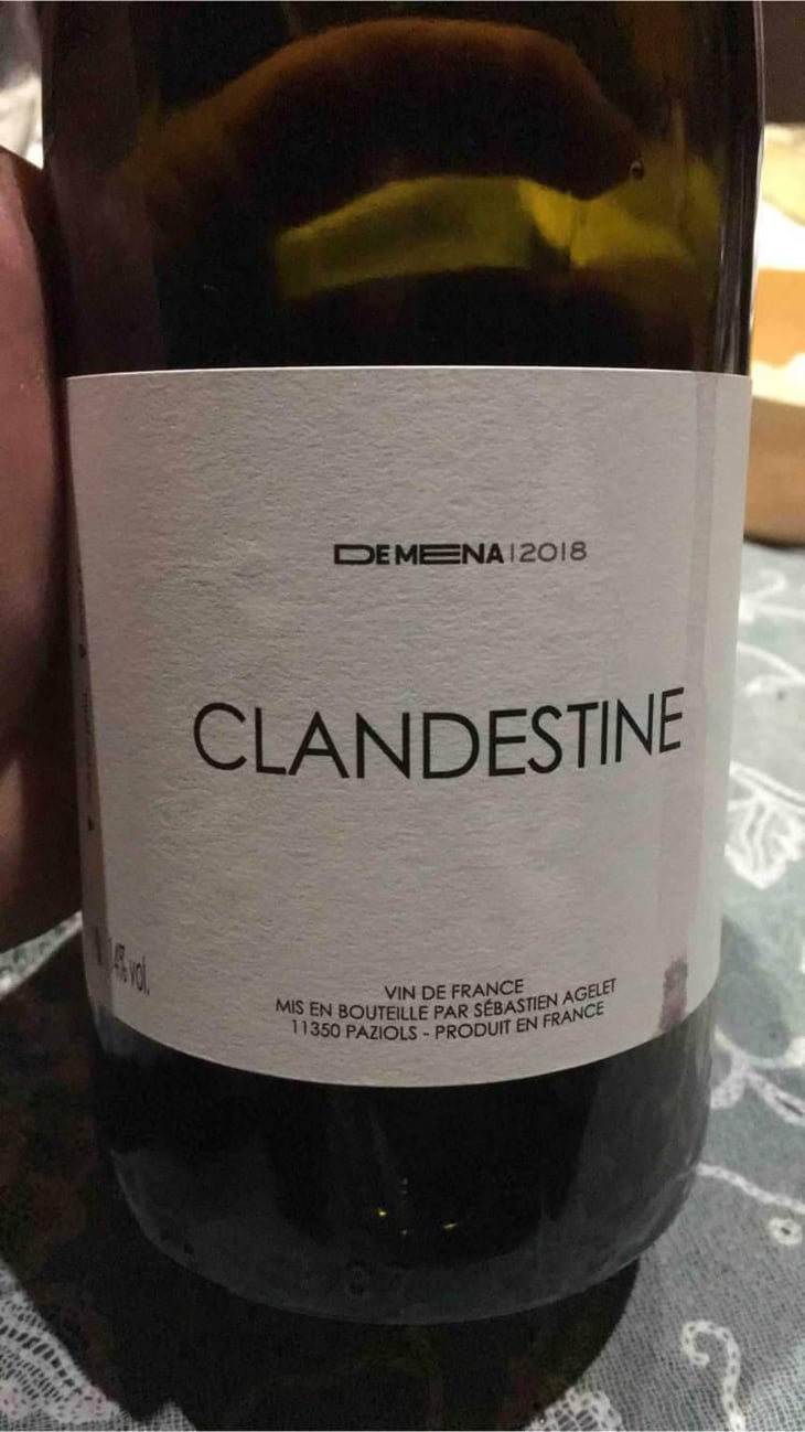 Clandestine (rouge) - Domaine de Mena - Sébastien Agelet 
