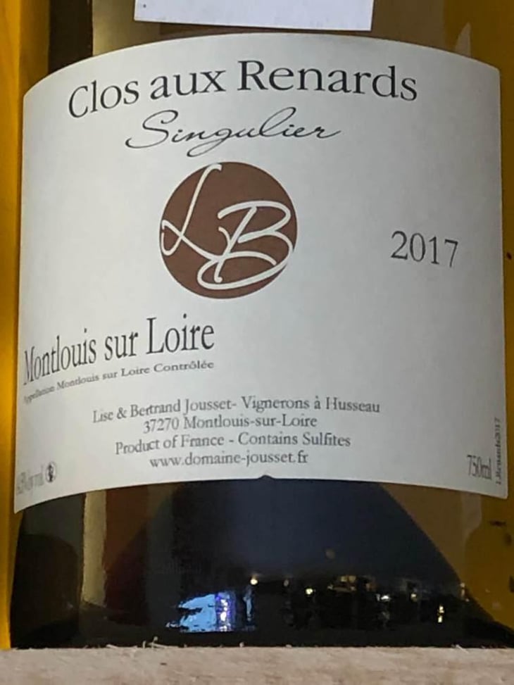 Clos aux Renards Singulier - Domaine Jousset - Lise & Bertrand Jousset 